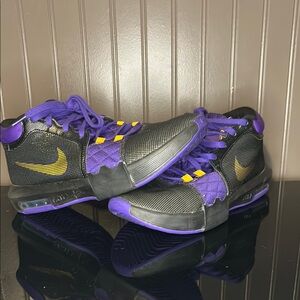 Nike Black and Purple High-Top Sneakers